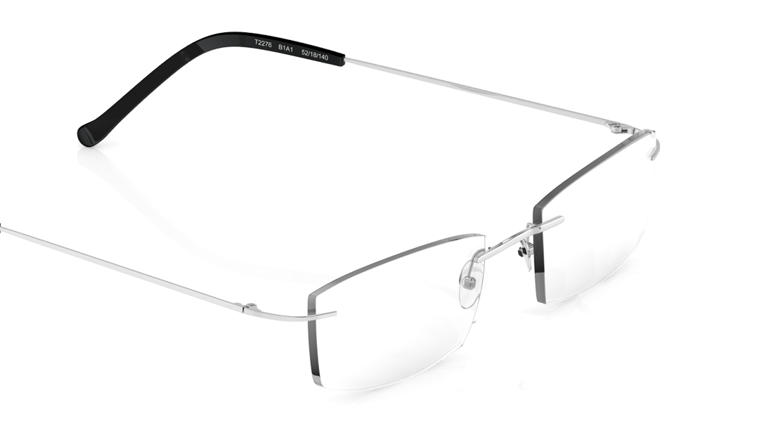 Silver Rectangle Eyeglasses for Men and Women available online at