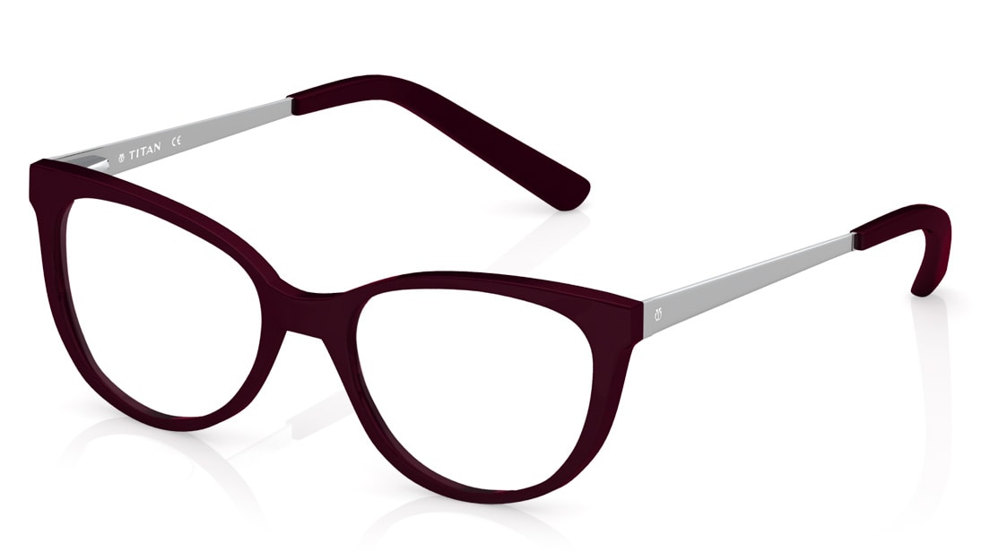 Maroon Square Rimmed Eyeglasses (T2305B1A1|51)
