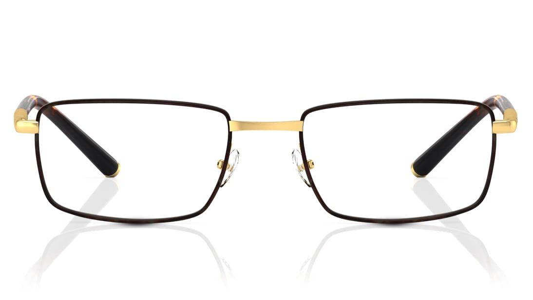 Image 1 of Gold Brown Rectangle Rimmed Eyeglasses  (T2322A1A1|52) from Titan Available at Titan Eye+