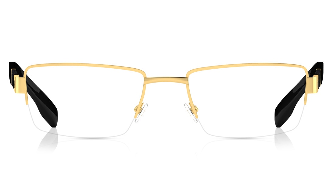 Image 1 of Gold Rectangle Semi-Rimmed Eyeglasses (T2345B1A1|52) from Titan Available at Titan Eye+