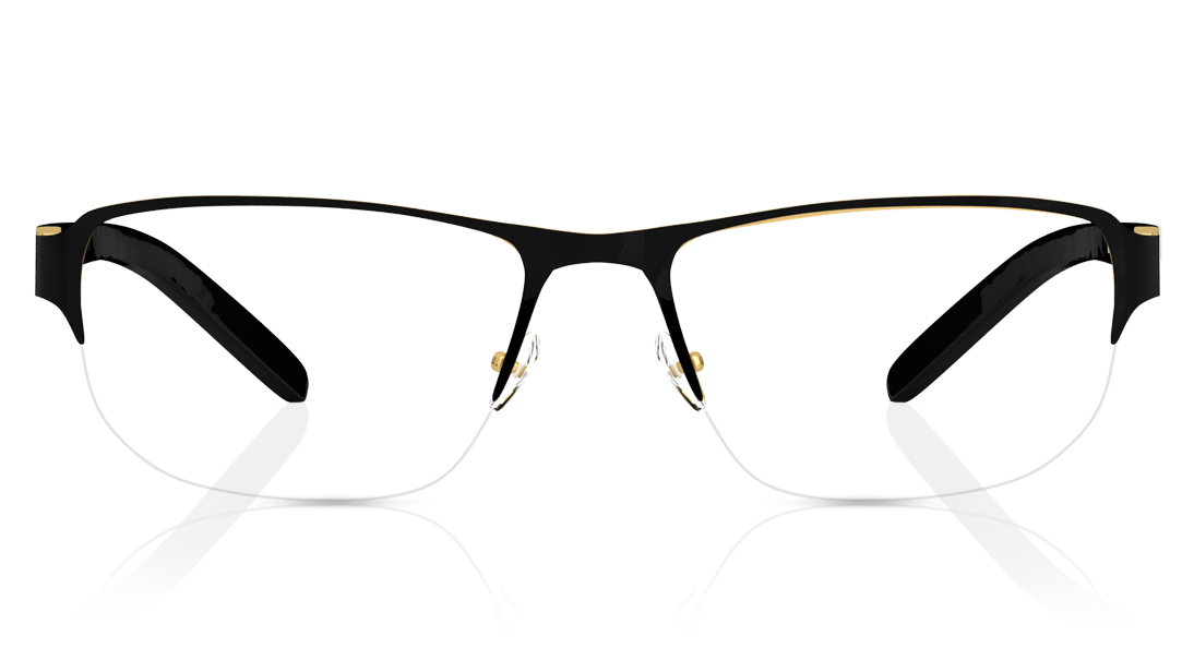 Image 1 of Black Wayfarer Semi-Rimmed Eyeglasses (T2346B1A1|54) from Titan Available at Titan Eye+