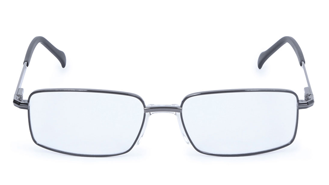 Image 1 of Gun metal Rectangle Rimmed Eyeglasses (T2356B1A1|54) from Titan Available at Titan Eye+