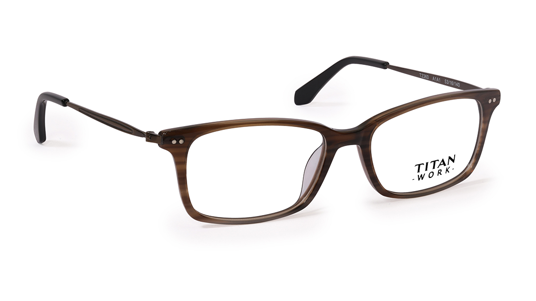 Brown Crystal Square Rimmed Eyeglasses (T2360A1A1|53)