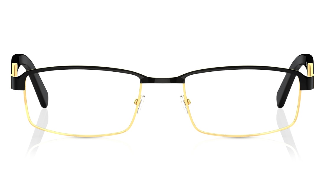 Image 1 of Black Gold Rectangle Rimmed Eyeglasses (T2381B1A1|51) from Titan Available at Titan Eye+