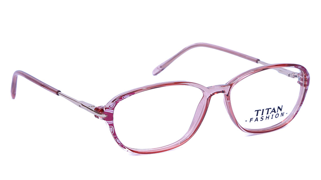 Image 1 of Maroon Wayfarer Rimmed Eyeglasses (T2387C1A1|50) from Titan Available at Titan Eye+