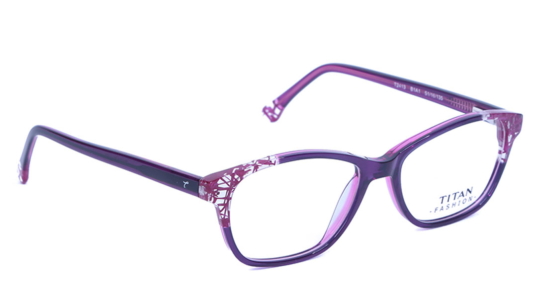 Image 1 of Purple CatEye Eyeglasses for Women from Titan Available at Titan Eye+
