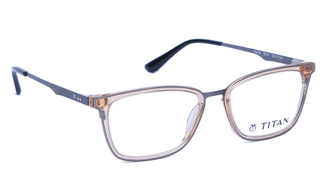 Image 1 of Gold Square Rimmed Eyeglasses (T2419B1A1|52) from Titan Available at Titan Eye+