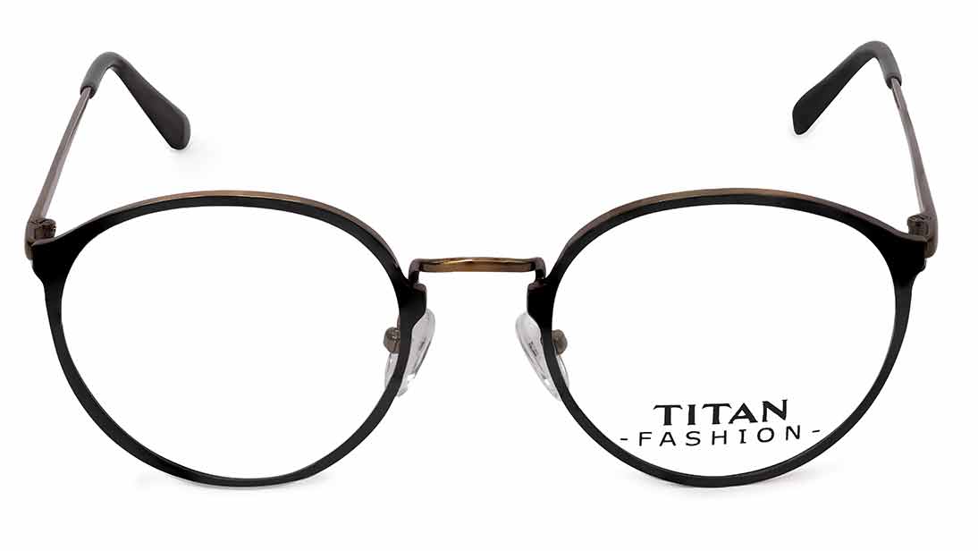 Image 1 of Copper Round Rimmed Eyeglasses (T2430A1A1|49) from Titan Available at Titan Eye+