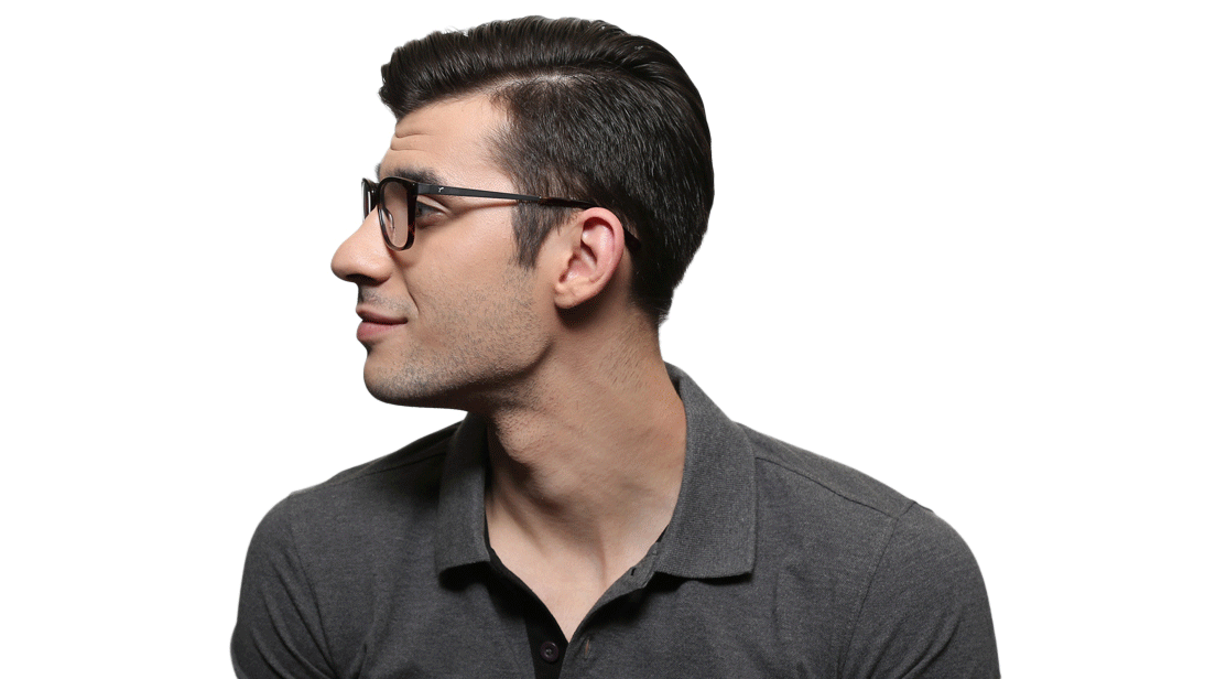 Image 5 of Brown Yellow Square Rimmed Eyeglasses  (T2434B1A1|52) from Titan Available at Titan Eye+