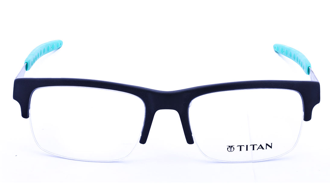Image 1 of Black Square Eyeglasses for Men and Women from Titan Available at Titan Eye+