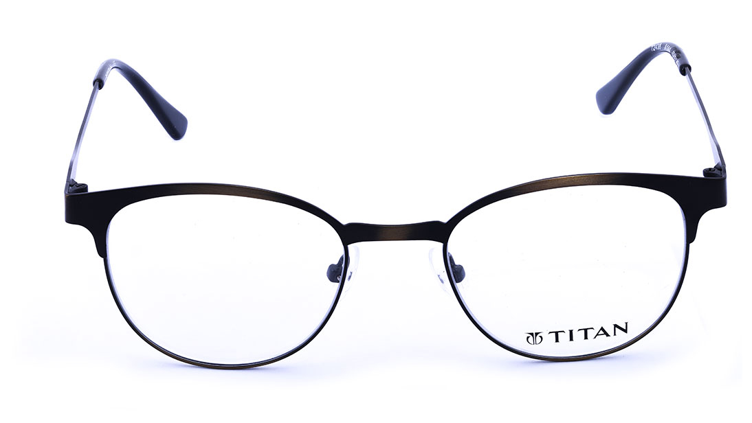 Image 1 of Gun metal Oval Rimmed Eyeglasses (T2438A1A1|49) from Titan Available at Titan Eye+