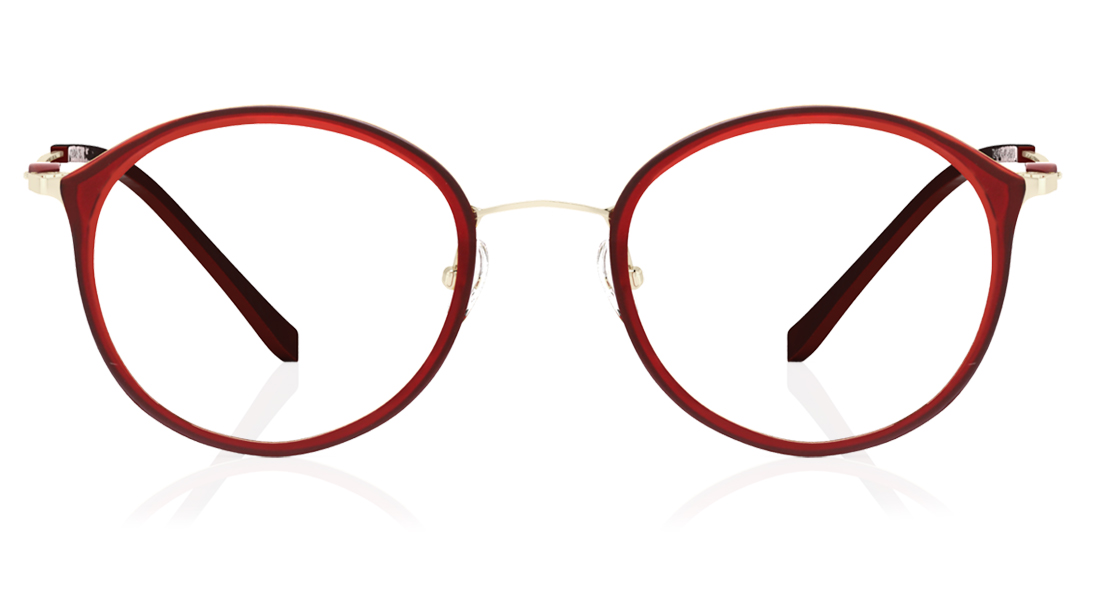 Image 1 of Red Round Rimmed Eyeglasses (T2439A1A1|48) from Titan Available at Titan Eye+