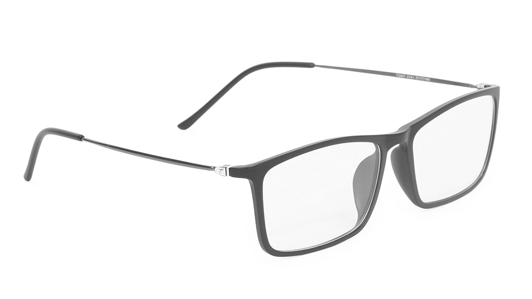 Black Rectangle Rimmed Eyeglasses (T2441A1A1|54)