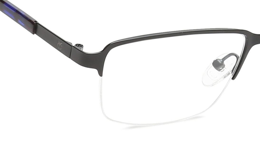 Image 5 of Black Rectangle Semi-Rimmed Eyeglasses (TC1001MHM1|53) from Titan Available at Titan Eye+
