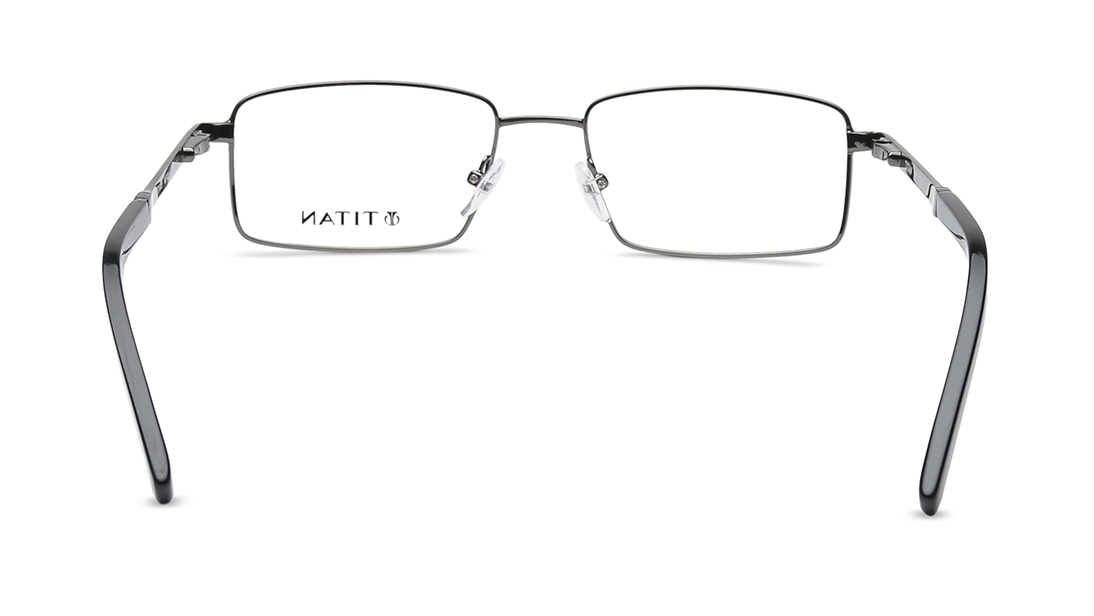 Gun Metal Rectangle Eyeglasses for Men available online at Titan Eye+