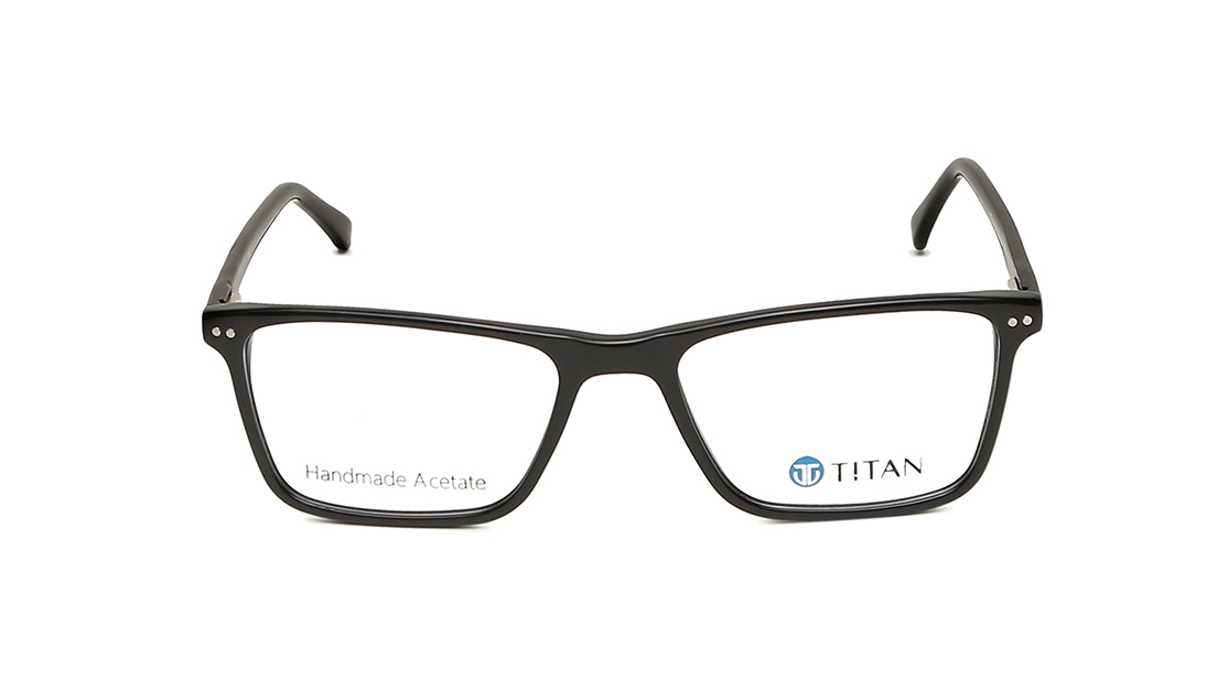 Image 1 of Black Rectangle Eyeglasses for Men from Titan Available at Titan Eye+
