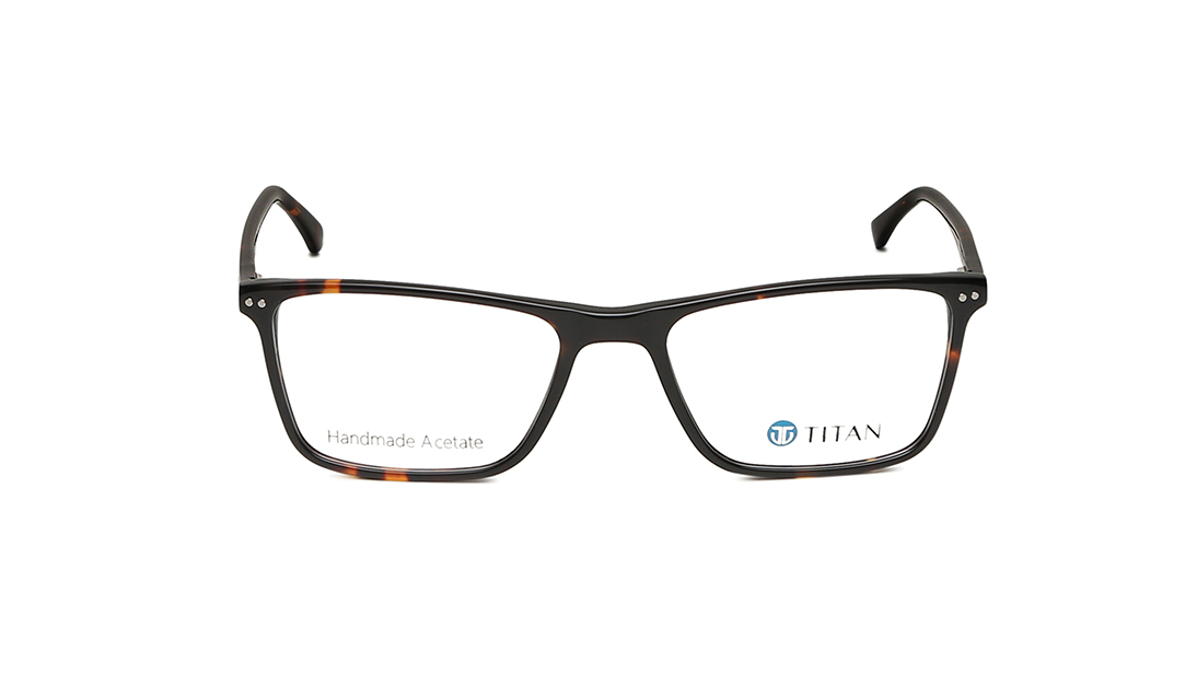 Image 1 of Brown Square Eyeglasses for Men from Titan Available at Titan Eye+