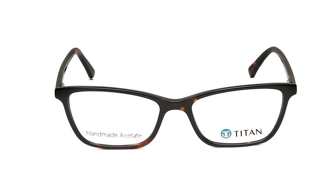 Image 1 of Black Rectangle Eyeglasses for Women from Titan Available at Titan Eye+