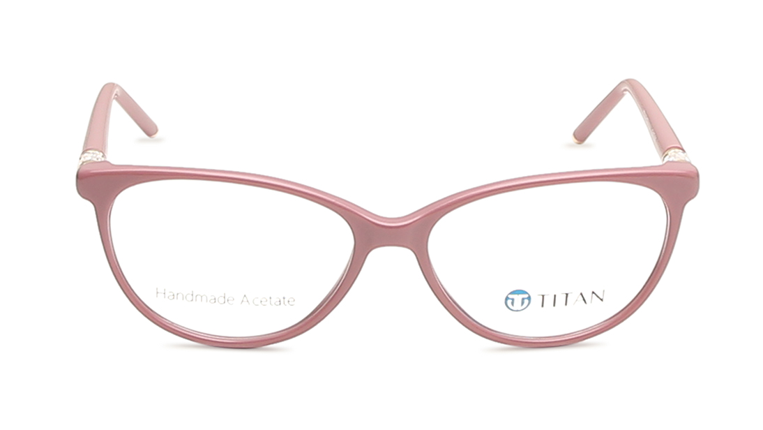 Image 1 of Pink Cateye Rimmed Eyeglasses  (TC1042WFP4LNUV|54) from Titan Available at Titan Eye+