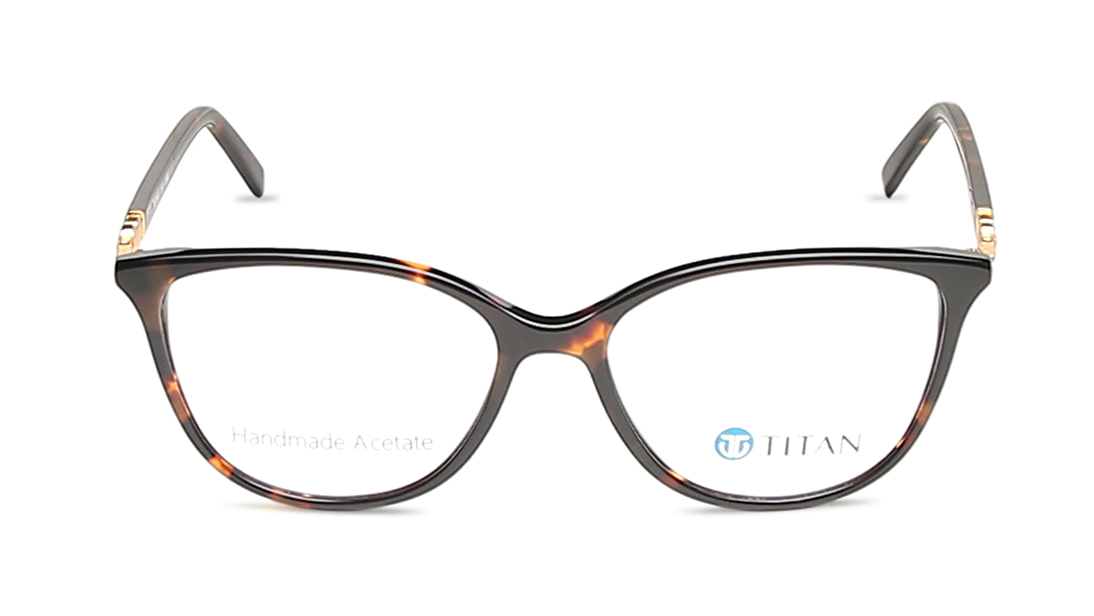 Image 1 of Brown Cateye Rimmed Eyeglasses  (TC1043WFP1MBRV|51) from Titan Available at Titan Eye+