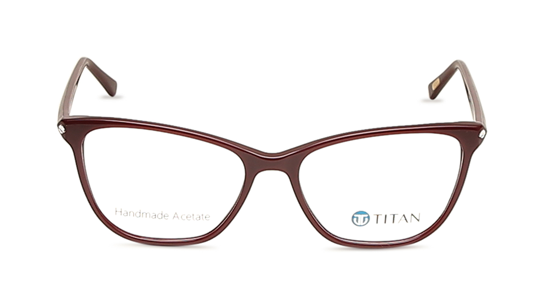 Image 1 of Burgundy Cateye Rimmed Eyeglasses  (TC1044WFP2LRDV|53) from Titan Available at Titan Eye+