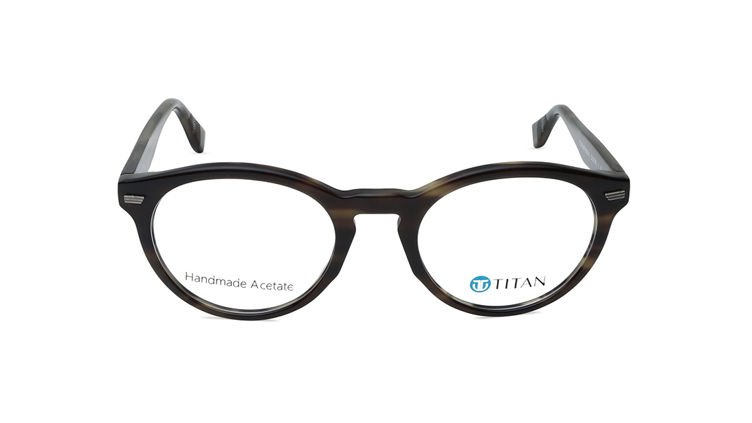 Image 1 of Green Round Men Eyeglasses (TC1065MFP3MGNV|52) from Titan Available at Titan Eye+