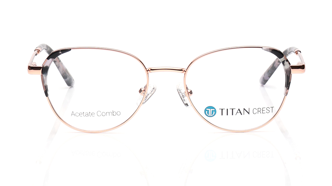 Image 1 of Rose Gold CatEye Eyeglasses for Women from Titan Available at Titan Eye+