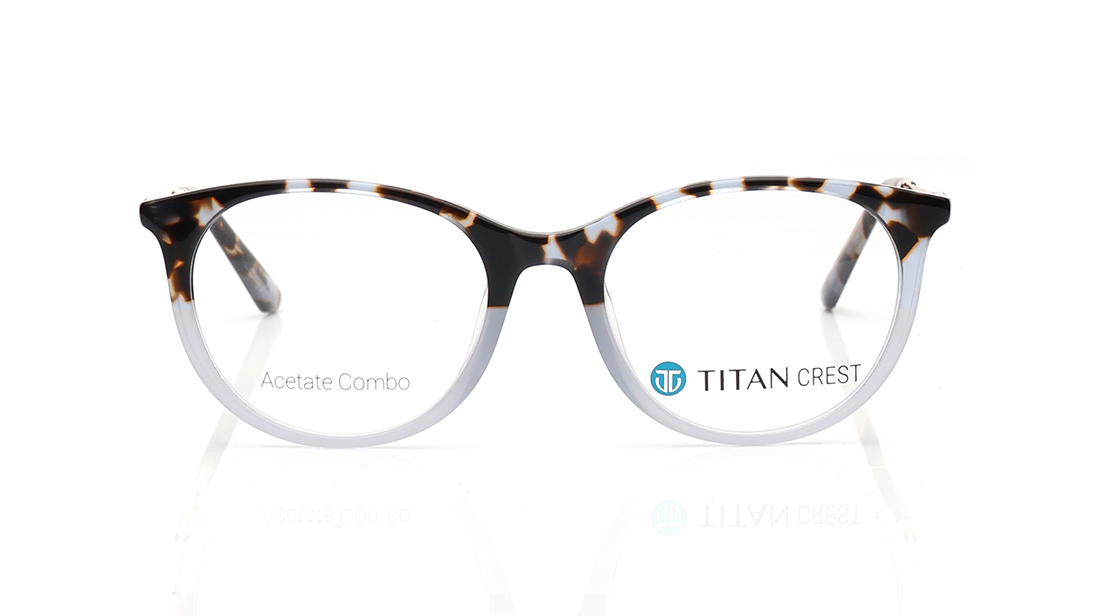 Image 1 of Blue Round Eyeglasses for Women from Titan Available at Titan Eye+