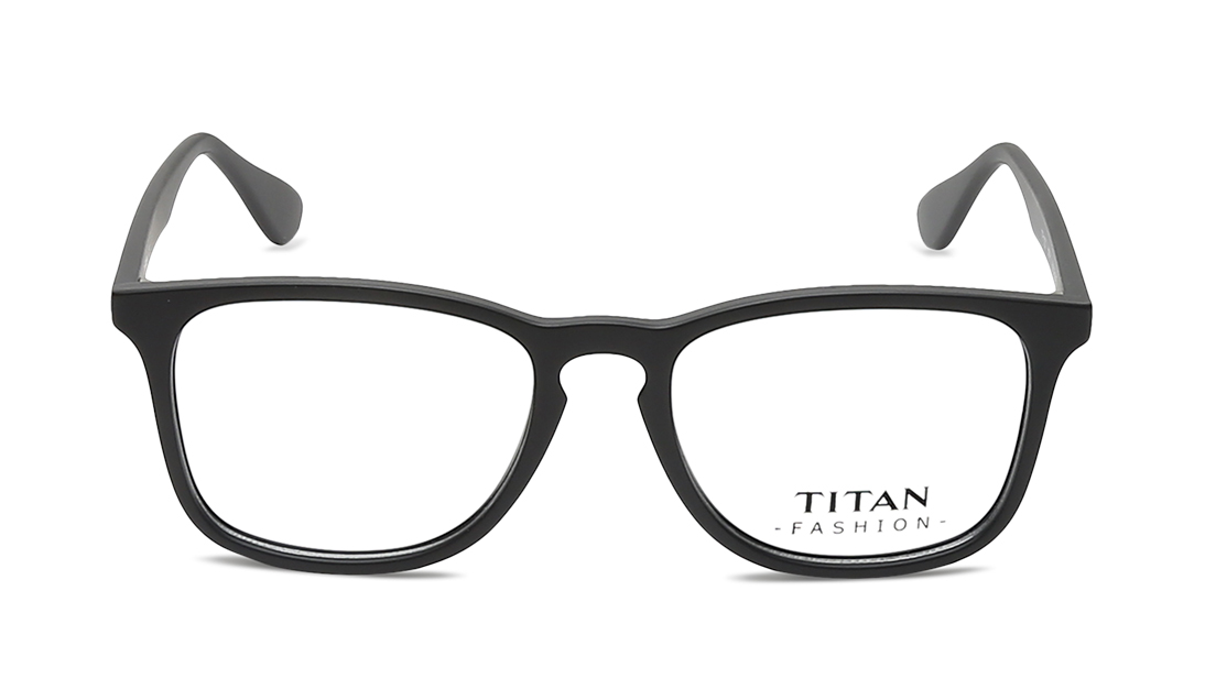 Image 1 of Black Wayfarer Eyeglasses for Men and Women from Titan Available at Titan Eye+