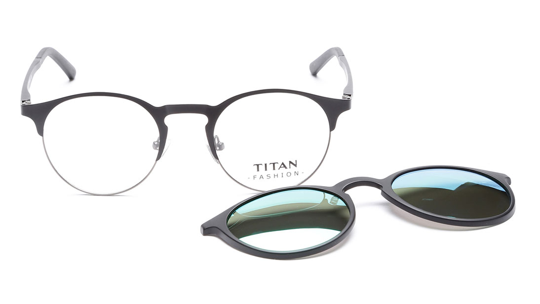 Image 1 of Green Round Eyeglasses for Men from Titan Available at Titan Eye+