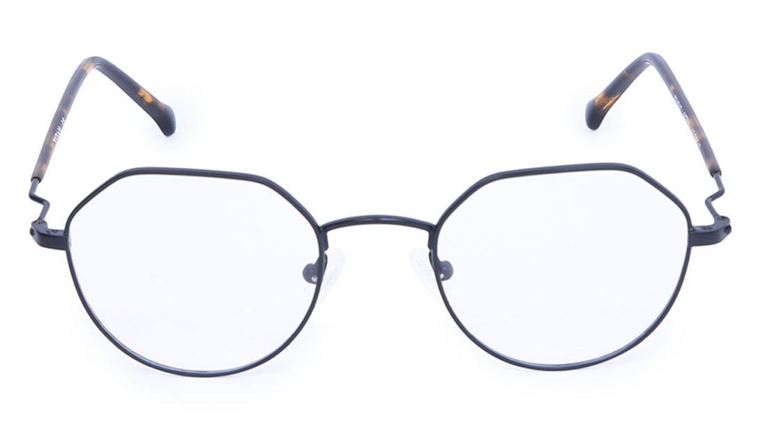 Image 1 of Black Geometric Eyeglasses for Men from Titan Available at Titan Eye+