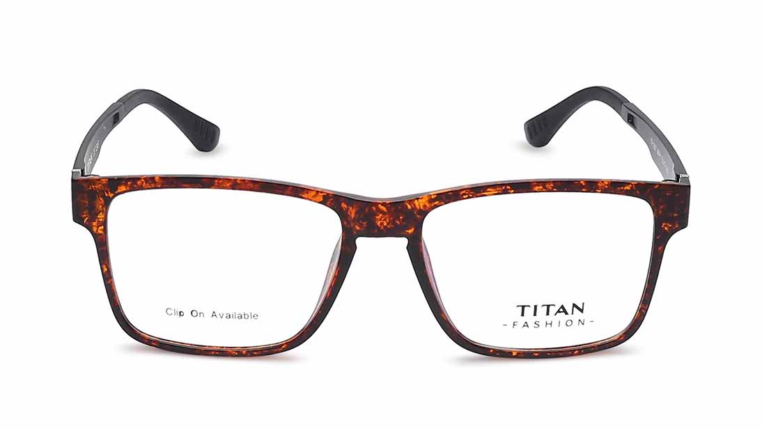 Image 1 of Havana Wayfarer Eyeglasses for Men and Women from Titan Available at Titan Eye+