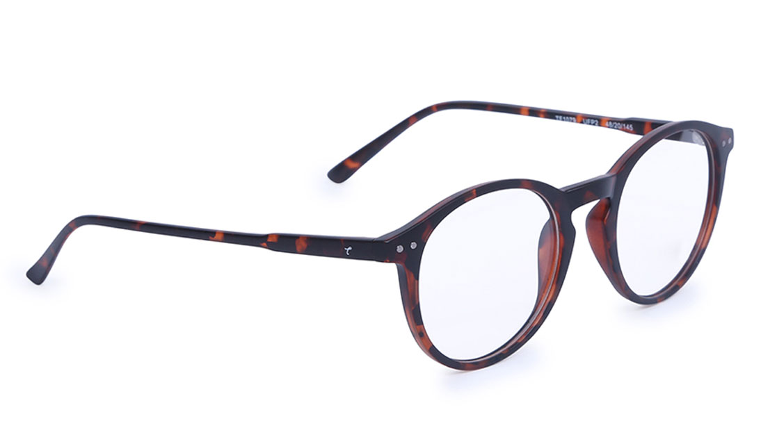 Brown Yellow Round Rimmed Eyeglasses (TF1079UFP2|48)