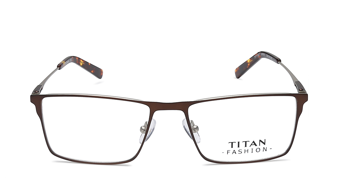Image 1 of Bronze Rectangle Rimmed Eyeglasses (TF1100MFM1|54) from Titan Available at Titan Eye+