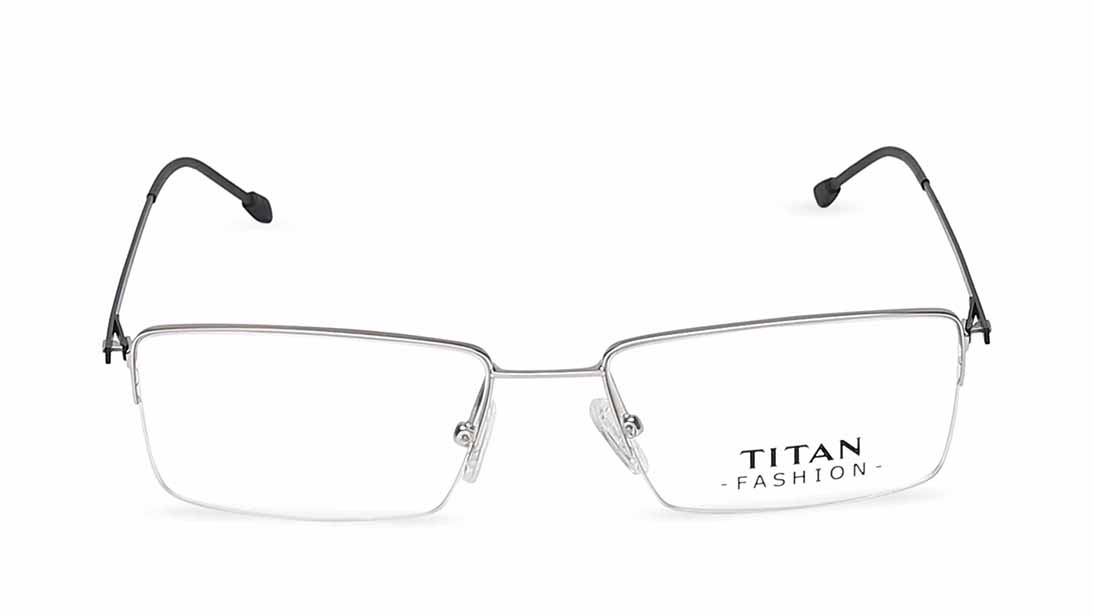 Image 1 of Gun metal Rectangle Semi-Rimmed Eyeglasses (TF1106MHM1|52) from Titan Available at Titan Eye+