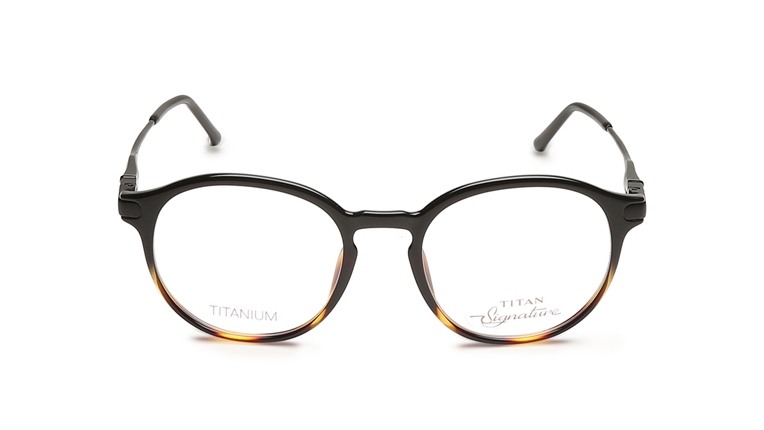 Image 1 of Black Round Rimmed Eyeglasses (TF1116MFC2|49) from Titan Available at Titan Eye+