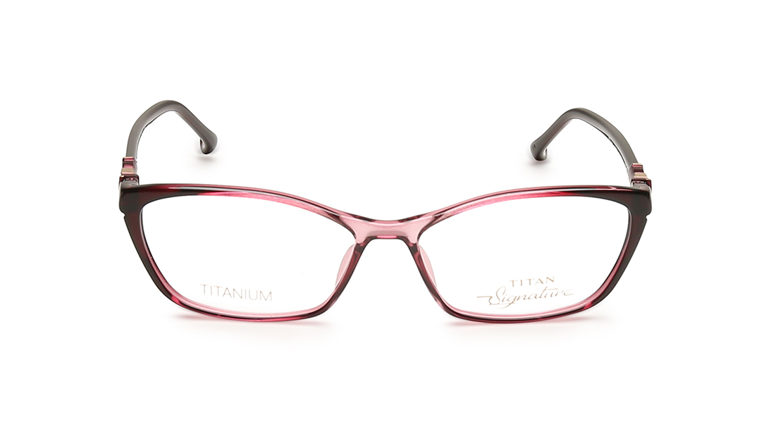 Image 1 of Purple Crytal Cateye Rimmed Eyeglasses  (TF1119WFC2|52) from Titan Available at Titan Eye+
