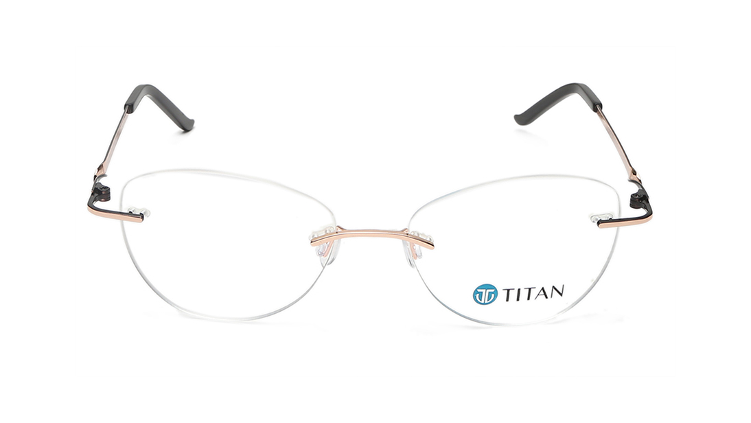 Image 1 of Gold CatEye Eyeglasses for Women from Titan Available at Titan Eye+