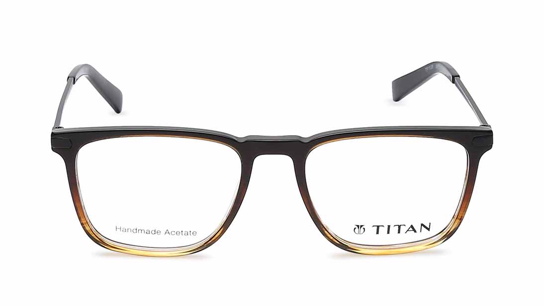 Image 1 of Brown Wayfarer Eyeglasses for Men from Titan Available at Titan Eye+