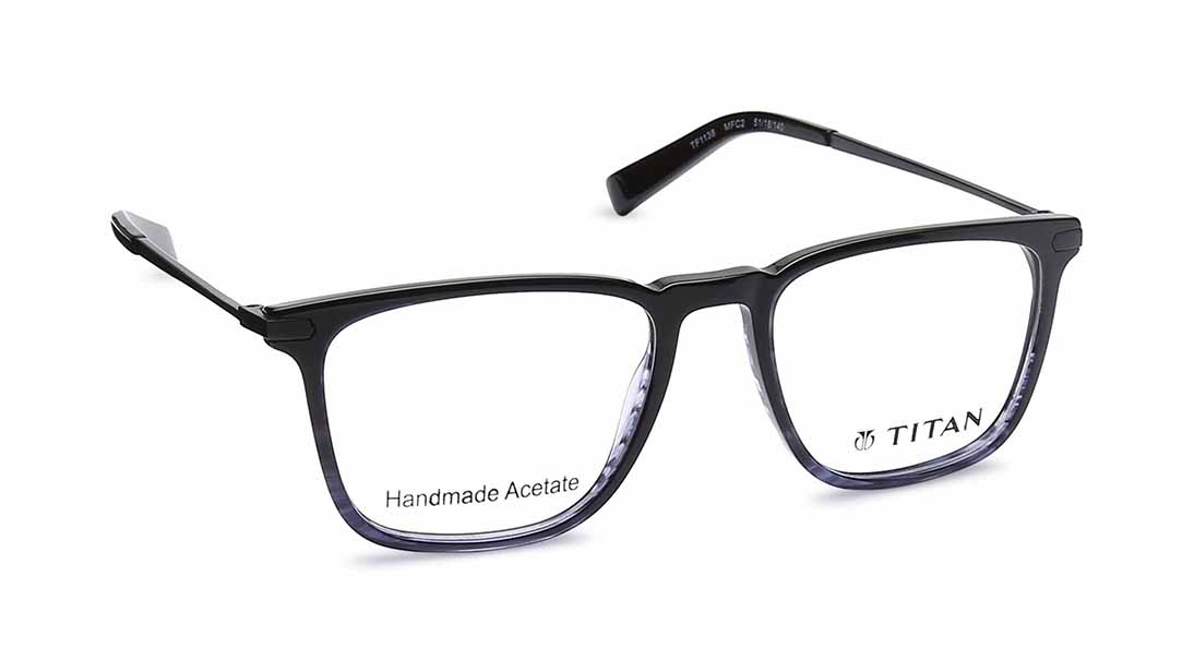 Image 2 of Black Wayfarer Rimmed Eyeglasses (TF1138MFC2|51) from Titan Available at Titan Eye+