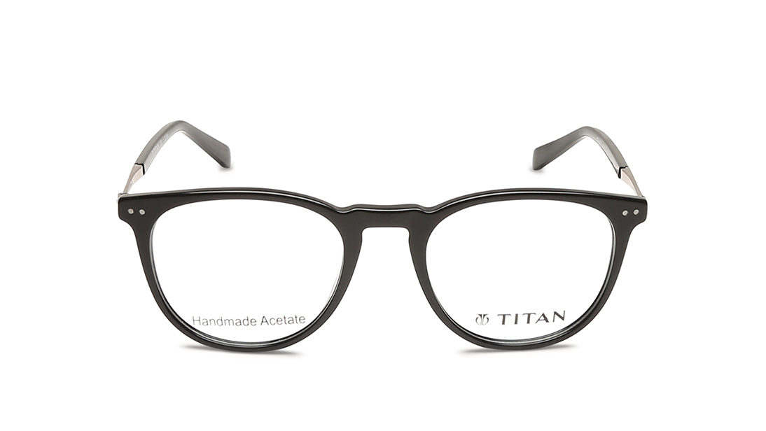 Image 1 of Black Wayfarer Eyeglasses for Men from Titan Available at Titan Eye+