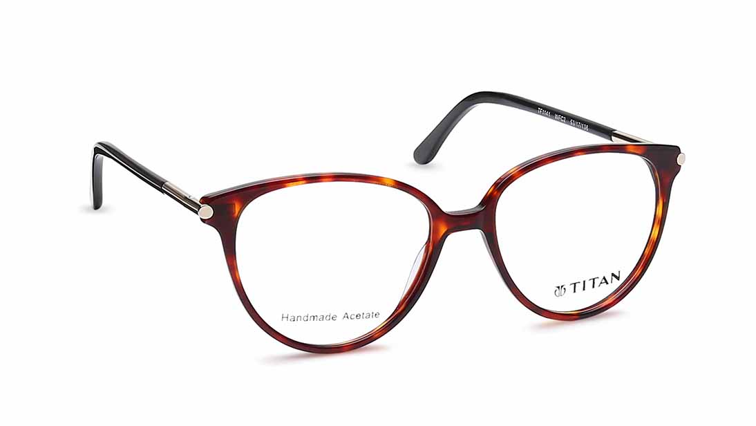 Brown Yellow Cateye Rimmed Eyeglasses  (TF1141WFC2|53)