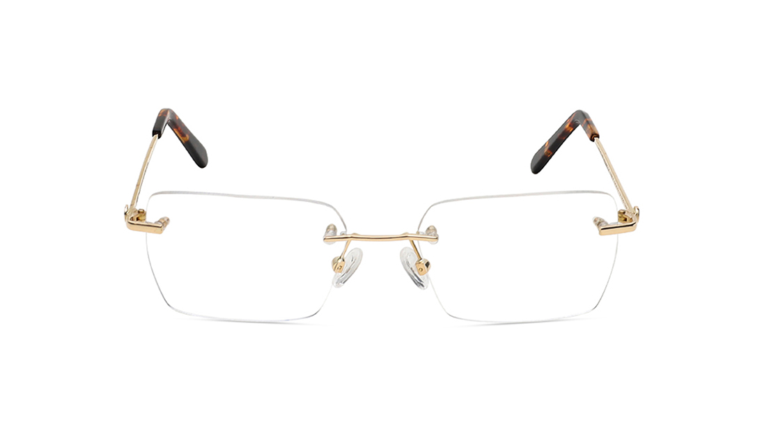 Image 1 of Gold Square Eyeglasses for Men and Women from Aristo Available at Titan Eye+