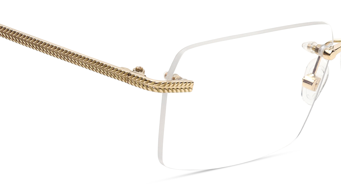 Gold Square Eyeglasses for Men and Women available online at Titan