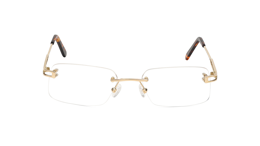 Image 1 of Gold Square Eyeglasses for Men and Women from Aristo Available at Titan Eye+