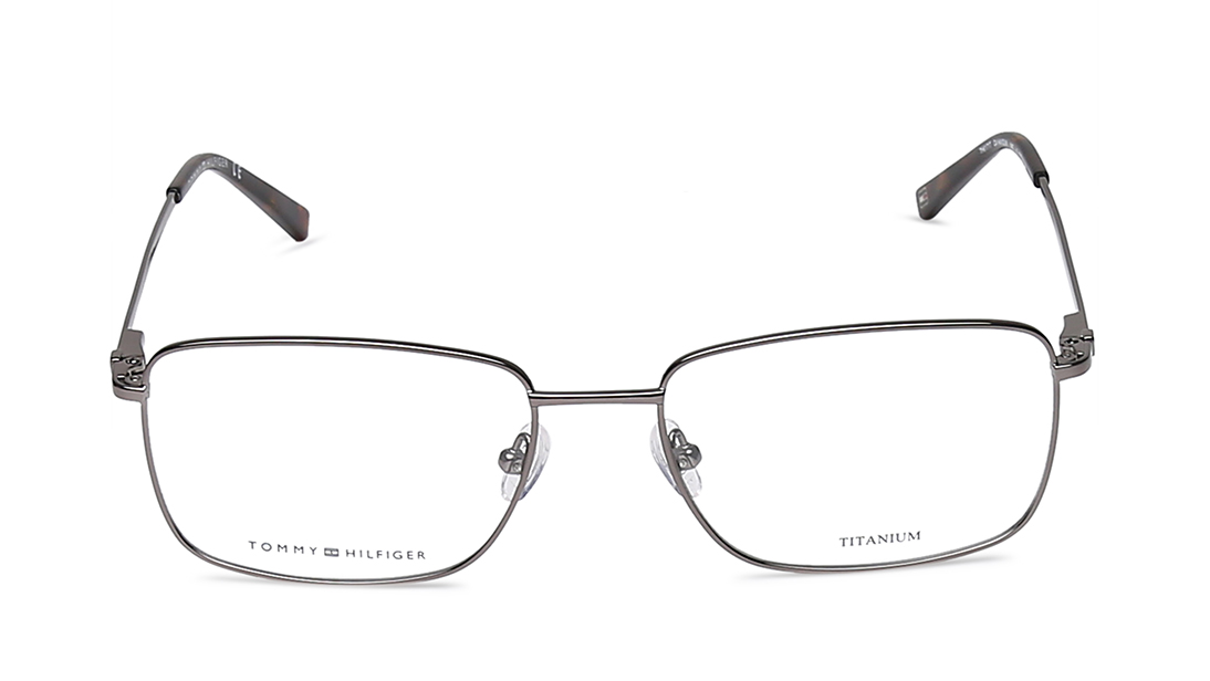 Image 1 of Gun Metal Navigator Rimmed Eyeglasses (TH6171TC454|48) from Tommy Hilfiger Available at Titan Eye+