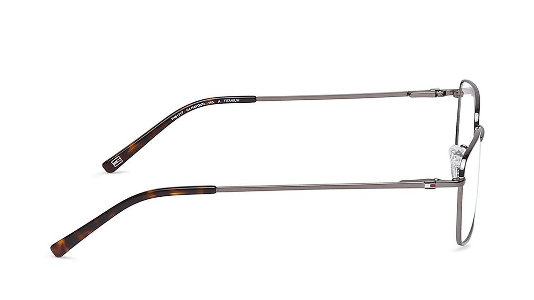 Image 3 of Gun Metal Navigator Rimmed Eyeglasses (TH6171TC454|48) from Tommy Hilfiger Available at Titan Eye+