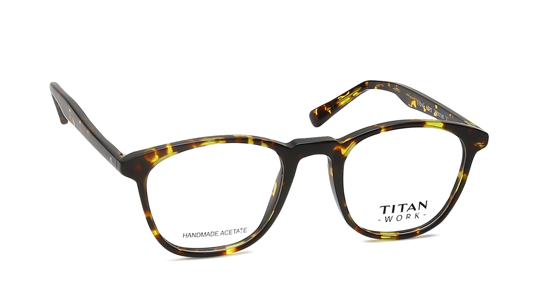Brown Yellow Wayfarer Rimmed Eyeglasses (TI1014MFP2|49)