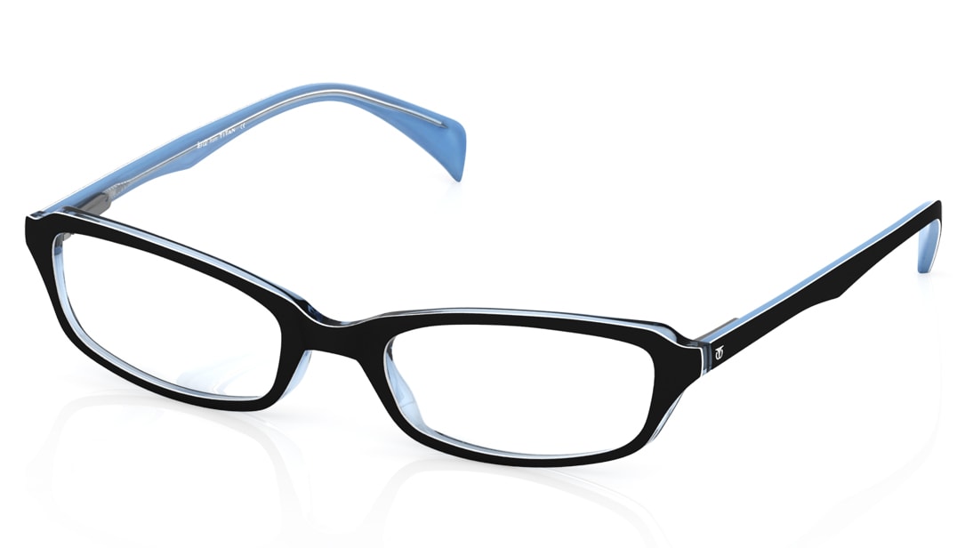 Black Rectangle Rimmed Eyeglasses (TR1015B1A1|50)