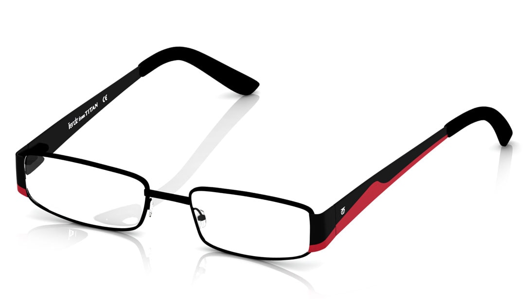Black Rectangle Rimmed Eyeglasses (TR1041A1A1|49)